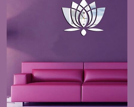 Laser Cut Lotus Flower Wall Clock Template Free Vector