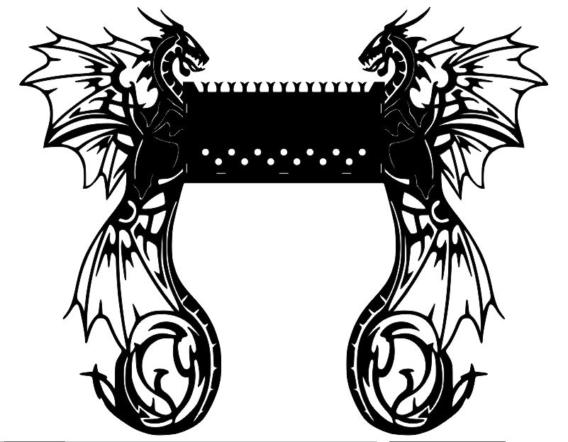 Plasma Cut Dragon BBQ Barbecue Grill DXF File