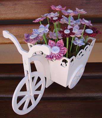 Laser Cut Bicycle with Flower Box 3mm Free Vector