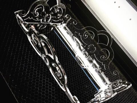 Acrylic 4 mm Laser Cut Tea Tray Free Vector