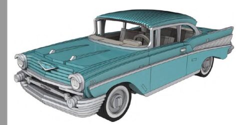 Chevrolet Bel Air 1957 – 3 Mm dxf File