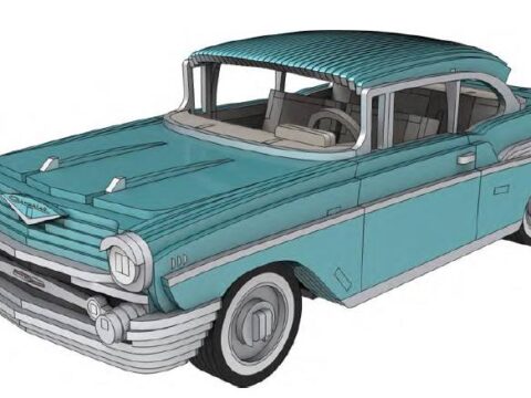 Chevrolet Bel Air 1957 – 3 Mm dxf File