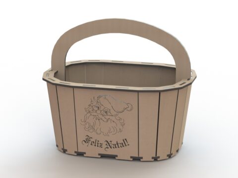 MDF Bucket Laser Cut Free Vector