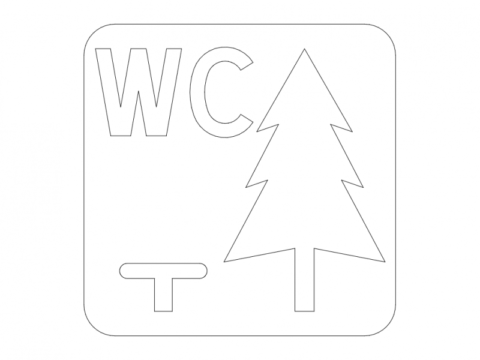 Norwegian service road sign – Rest stop with WC dxf File