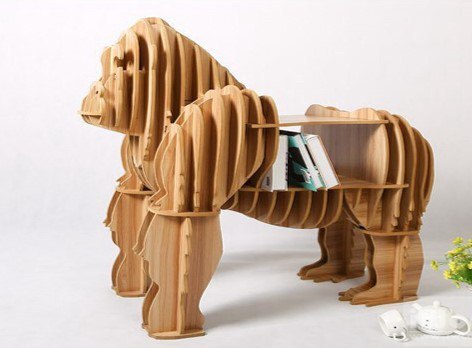 Gorilla Bookshelf 3D Puzzle DXF File