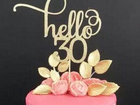 Hello 30 Topper Laser Cut Free Vector