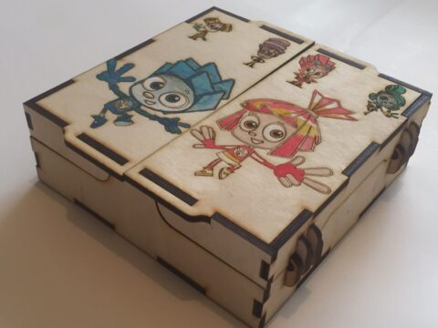 Laser Cut Wall Cabinet With Fiksiki Engraving 150x150mm Free Vector