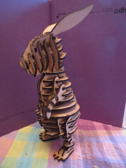 Laser Cut Rabbit 4mm Mdf Puzzle Template DXF File