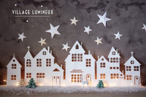 Winter Village Home Decor Laser Cut Idea Free Vector