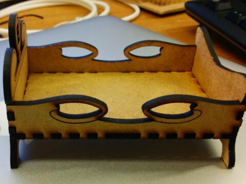 Laser Cut Bed for Barbie Doll SVG File