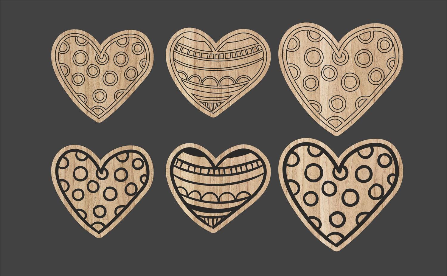 Laser Cut Valentine Day Magnets Free Vector