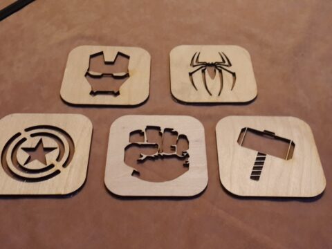 Avengers Coasters Laser Cut Template Free Vector