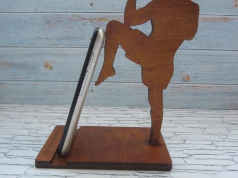Laser Cut Boxer Phone Stand DXF File