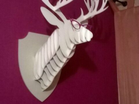 Trophy Deer Head Laser Cut Free Vector