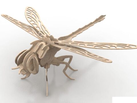 Dragonfly 6mm Insect 3d Puzzle DXF File