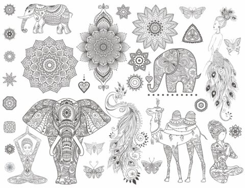 Monochrome Mandalas Ornamental Set Free Vector