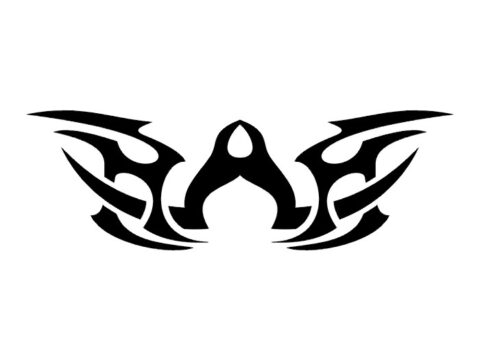 Tribal Wings Tattoo Vector Art jpg Image