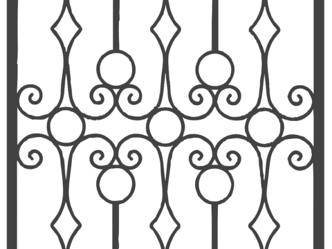 Iron Grille Gate DXF File