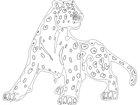 Animal Mascot Cheetah dxf File