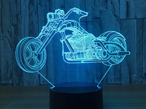 Motorcycle 3D LED Illusion Night Light Free Vector
