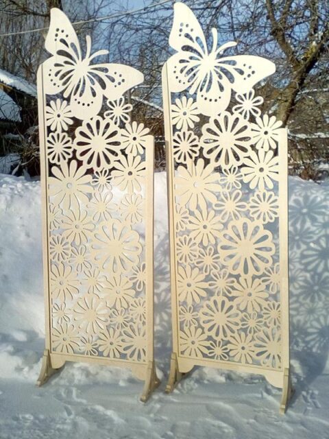 Butterfly Iron Gate Screen Laser Cut Free Vector