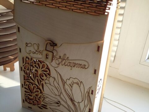 Laser Cut Decorative Wine Box 3mm Plywood Free Vector