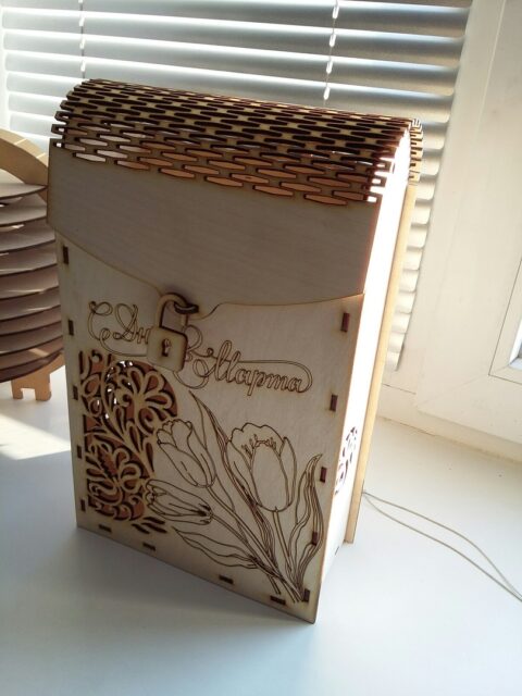 Laser Cut Decorative Wine Box 3mm Plywood Free Vector