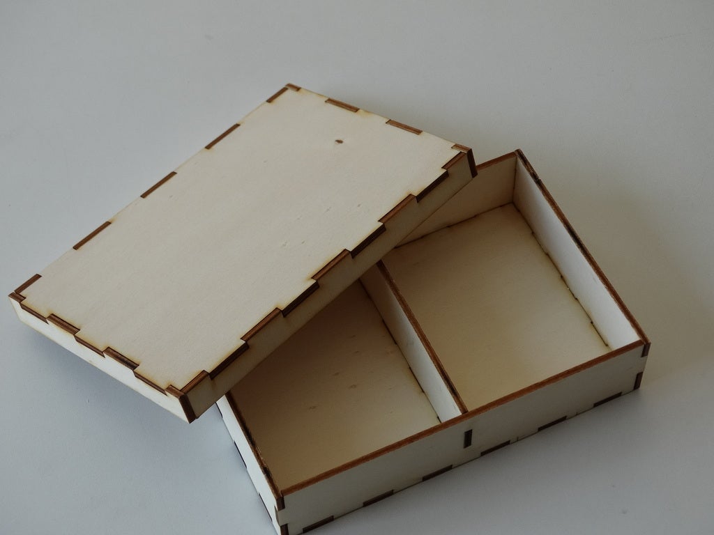 Laser Cut Sorting Box Storage Box With Lid 3mm DXF File - Cnc File