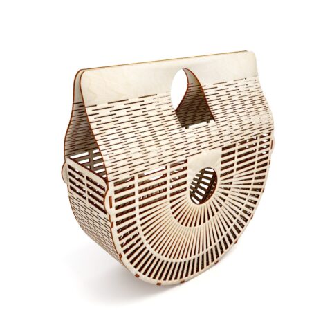 Laser Cut Women Wooden Clutch Bag Free Vector