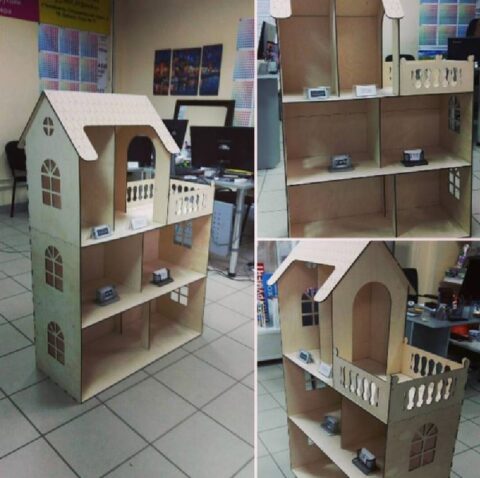 Laser Cut Wooden Dollhouse Kit Free Vector