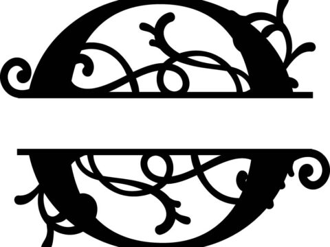 Split Monogram Letter O DXF File