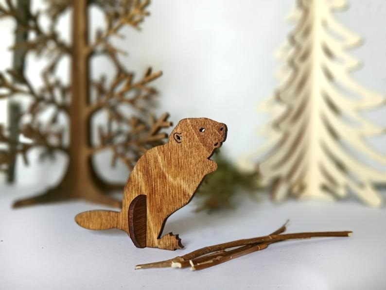 Beaver Wooden Animal Laser Cut CNC Template Free Vector