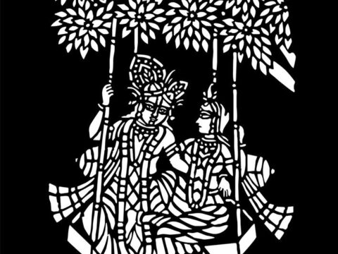 Sri Krishna With Radha DXF File