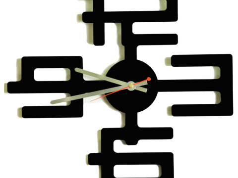 Laser Cut Interior Clock Free Vector