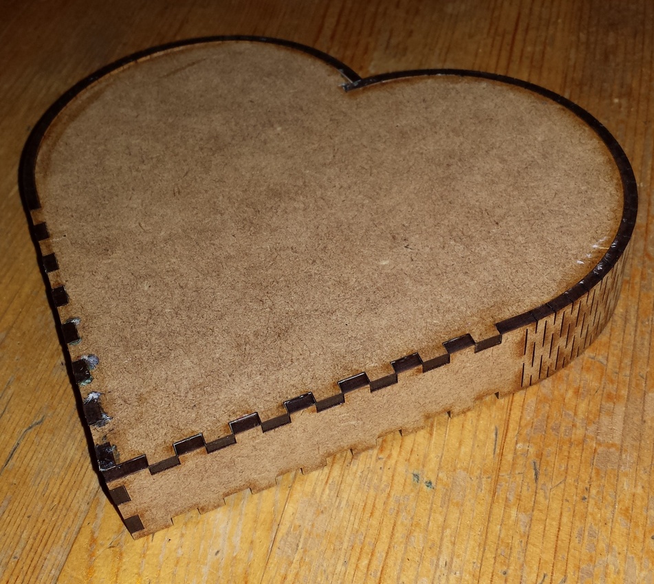 Laser Cut Wooden Heart Box Template SVG File