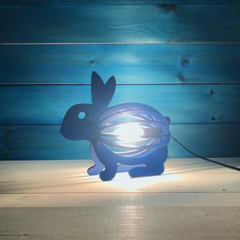 Wooden Rabbit Night Light Bunny Lamp Laser Cutting Template Free Vector