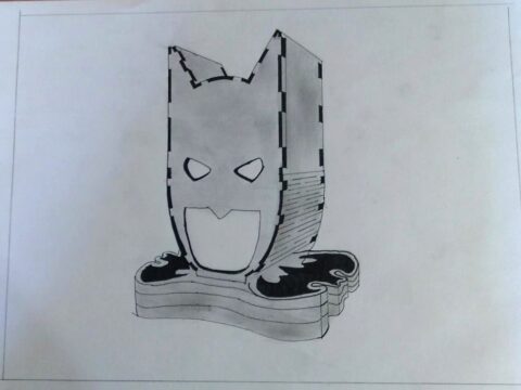 Laser Cut Batman Head Lamp Night Light DXF File