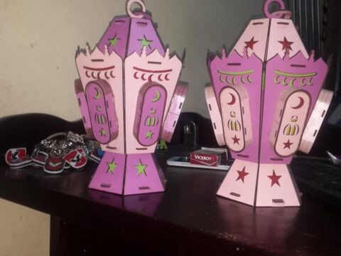 Laser Cut Fanoos Ramadan Wood Light Lantern Free Vector