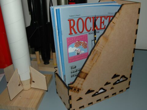 Laser Cut Rocket Magazine Storage 6mm MDF Free Vector