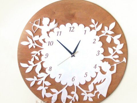 Laser Cut Decor Wall Clock Free Vector