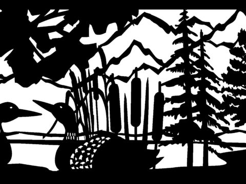 28 X 60 Loon Panel B Plasma Art DXF File