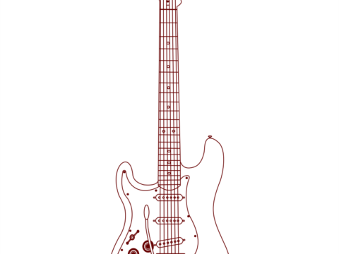 Bass Guitar DXF File
