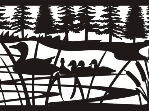 28 X 48 Ducks And Ducklings Plasma Art DXF File