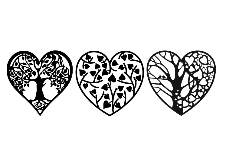 Laser Cut Valentine Day Decoration Ideas Heart  Free Vector