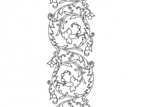 Free Hand Embroidery Pattern Scroll Design dxf File