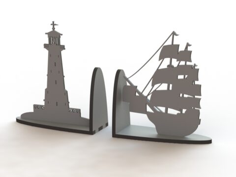 Laser Cut Ship Book Support DXF File