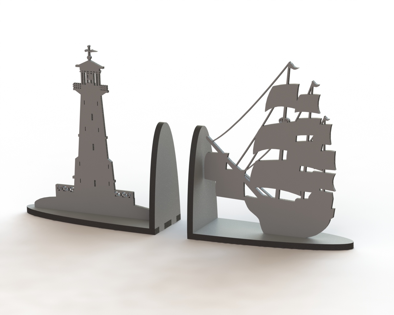 Laser Cut Ship Book Support DXF File