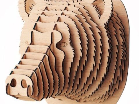 Bear Head Vector for Wall Free Vector