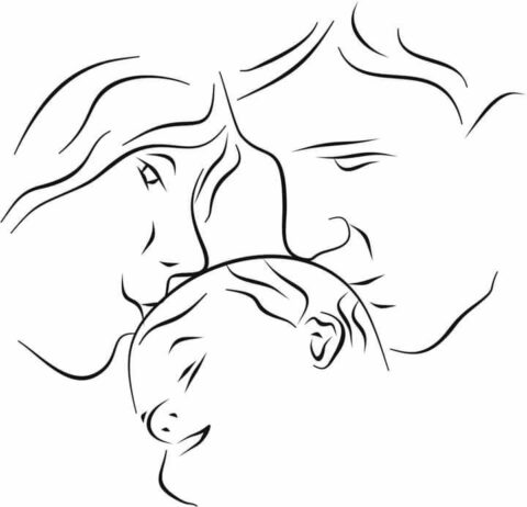 Mother Father with baby dxf File