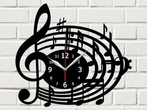 Melody Clock Laser Cut Free Vector